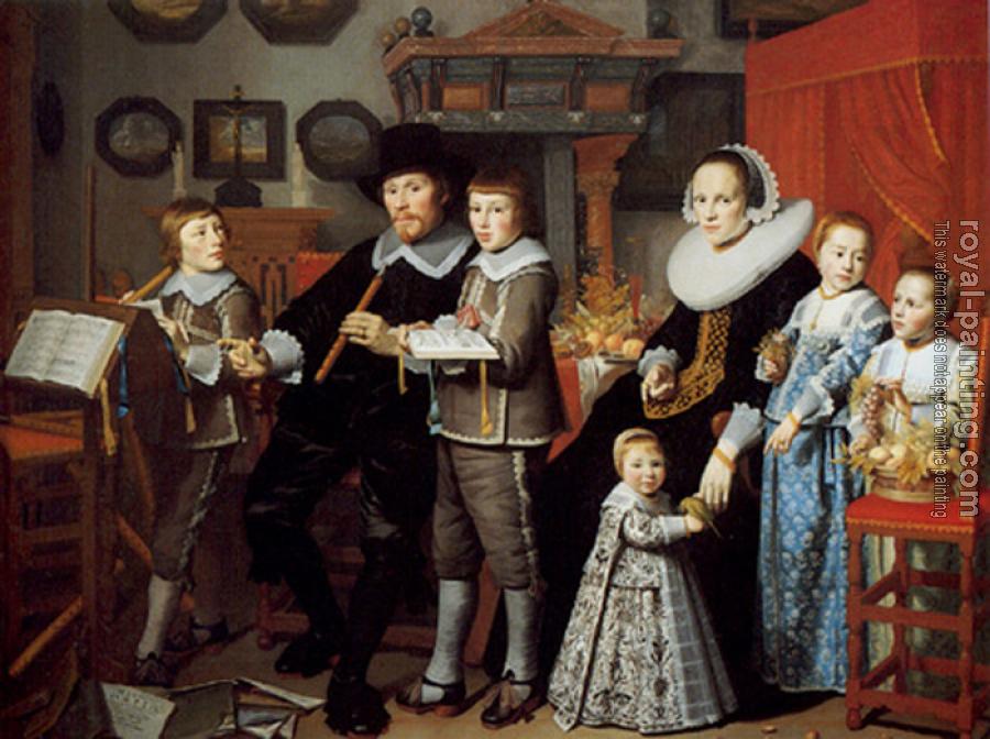 Hendrick Cornelisz Van Vliet : Portrait of Michiel van der Dussen, his Wife, Wilhelemina van Setten and their Children